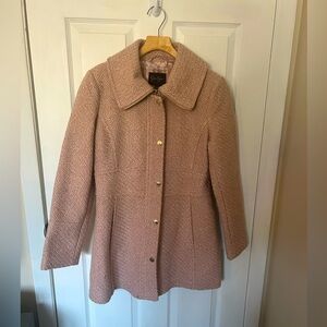 Jessica Simpson pink tweed lightweight coat with gold buttons - size Medium